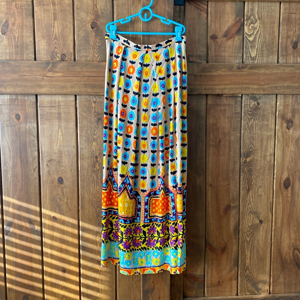 Vintage Boho Floral Maxi Skirt